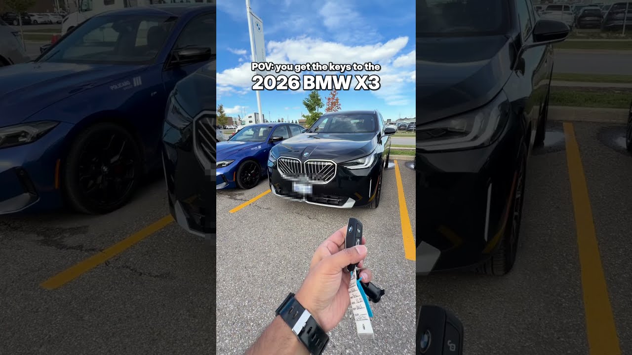 YouTube thumbnail for POV: Getting the keys to the new 2026 BMW X3 #bmw #newcar #shorts