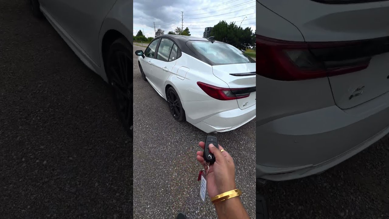 YouTube thumbnail for Getting into the 2026 Toyota Camry XSE and hitting start #toronto #brampton